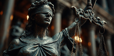The Statue of Justice - lady justice or Iustitia / Justitia the Roman goddess of Justice