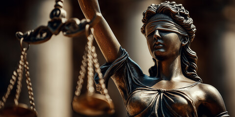 The Statue of Justice - lady justice or Iustitia / Justitia the Roman goddess of Justice