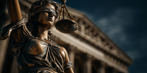 The Statue of Justice - lady justice or Iustitia / Justitia the Roman goddess of Justice