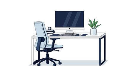 office chair and table