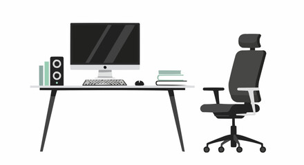 office chair and computer