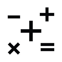 Fototapeta premium Mathematical symbols including plus, minus, multiply, and equals isolated on