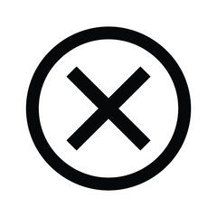 Obraz premium Black cross symbol inside a circle, isolated on