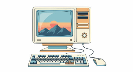 computer monitor with mouse