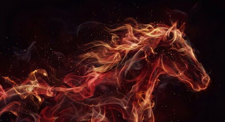 Abstract Red and Orange Fire Smoke Texture Background
