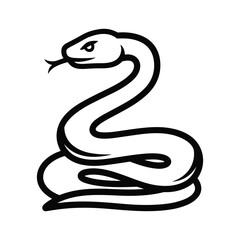 Simple black and white snake illustration
