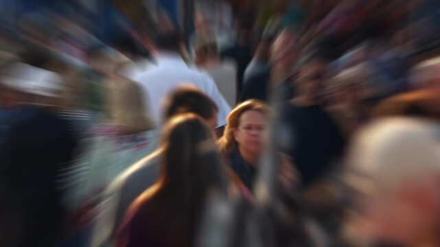 Time Lapse Footage Shows Halifax Canada Streets Filled With People Walking Rapidly During Rush Hour With A Busy Overcrowded Urban Environment And Strong Daily Movement