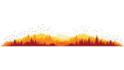 A warm and festive landscape with a silhouette of trees against a vibrant, orange and yellow sunset with sparks, conveying a joyful and thankful atmosphere during a giving thanks