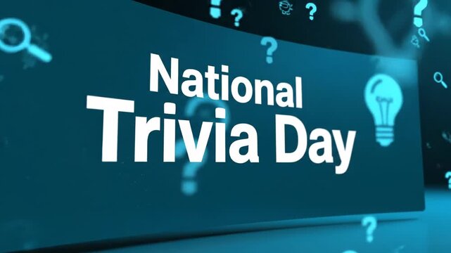 National Trivia Day Animated Title Question Marks and Lightbulbs
