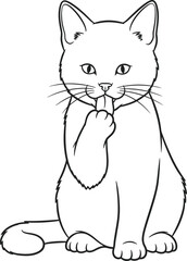 Obraz premium Cute Cat Coloring Page for Kids and Adults