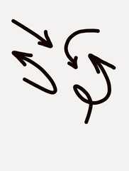 Hand-Drawn Curved and Looping Arrows Set | Sketch Doodle Direction Icons

