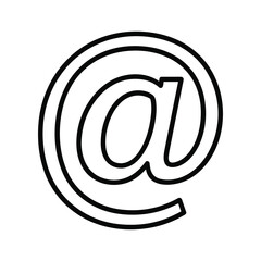 Email symbol in circle outline