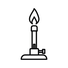 Simple line drawing of a burning oil lamp