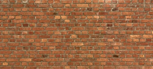 Brick wall texture. Orange brick building wall. Old brick wall seamless pattern, texture for kitchen back, interior decoration, plastic panel, building outdoor design. Interior of a modern loft.