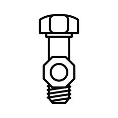 Bolt with hexagonal nut and screw thread