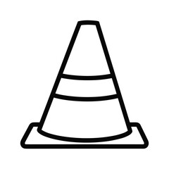 Traffic cone icon on white background