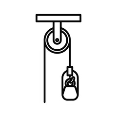 Simple pulley system with load