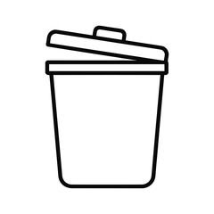 Simple line drawing of a trash can