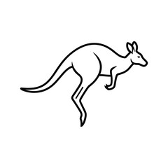 Kangaroo hopping illustration