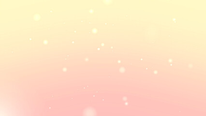 Yellow peach pastel gradient with glowing sparkle particles and soft bokeh lights