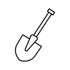 Simple line drawing of a shovel