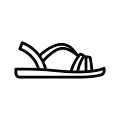 Simple black sandal illustration on white background