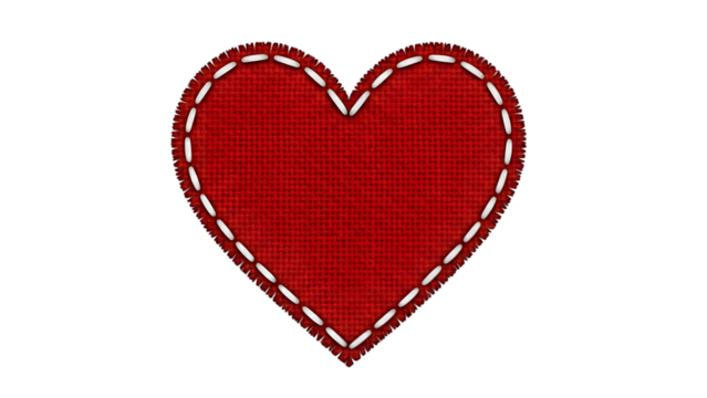 Red heart shape isolated on transparent background - Powered by Adobe