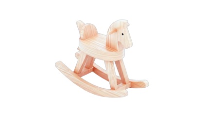 Wooden Rocking Horse Isolated on White Background