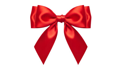 Fototapeta premium Red ribbon bow isolated on transparent background