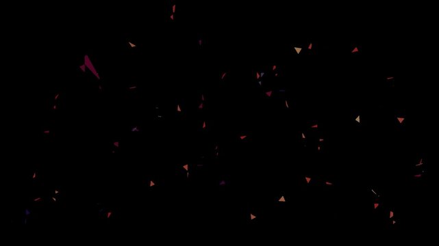 Colorful confetti falling on black background