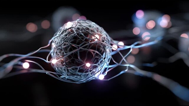Organoid intelligence. OI. Biocomputing. Synthetic biology. Biological computation. Bioengineered tissue. A stylized representation of a bioengineered tissue structure.