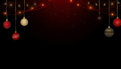 Minimal Dark Christmas Background with Red Details &mdash; Social Media and Ad Mockup