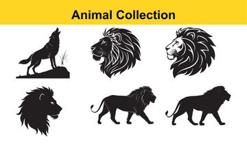 vector set of horses