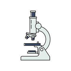 Microscope illustration for scientific research and laboratory analysis.