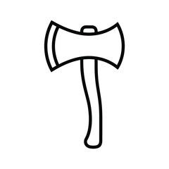 Simple black axe illustration on white background