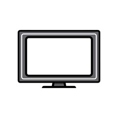 Modern Flat Screen Monitor Displaying Blank White Screen on Stand.