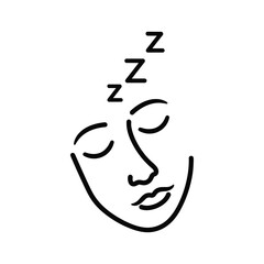 Person sleeping peacefully with zzz symbols