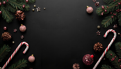 Digital Ad Cover Background in Black with Pink Details - Text Space