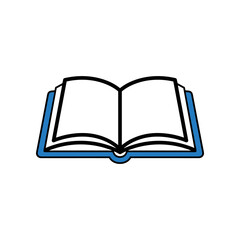 Open Book Illustration With Blue Cover And Blank Pages.