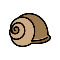 Simple Cartoon Snail Shell Illustration.