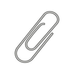 Obraz premium Simple Line Drawing of a Metal Paperclip.