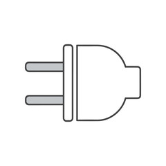 Simple Line Drawing of an Electrical Plug.