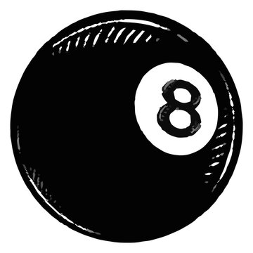 black billiard ball number 8