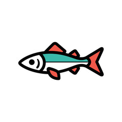 Stylized Fish Illustration with Vibrant Colors.