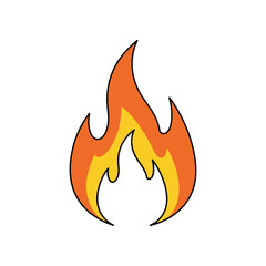 Stylized Flame Illustration with Orange and Yellow Colors.