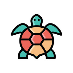 Stylized Cartoon Turtle Illustration.