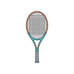 Tennis racket isolated on white background for sports and recreation.