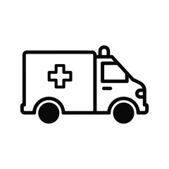 Fototapeta premium Ambulance vehicle icon illustration