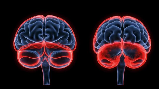 Anatomical illustration of the human cerebellum, showcasing its intricate structure and vital role in motor control and coordination