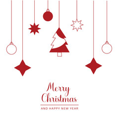 Cute Hanging Decorations Christmas and New Year Card